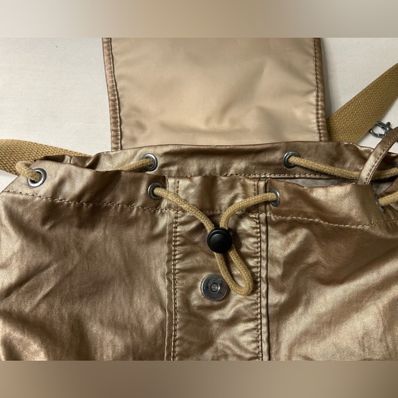 Kipling Backpack Purse Bag Drawstring With Monkey Key Chain Shiny Gold Color main image 10